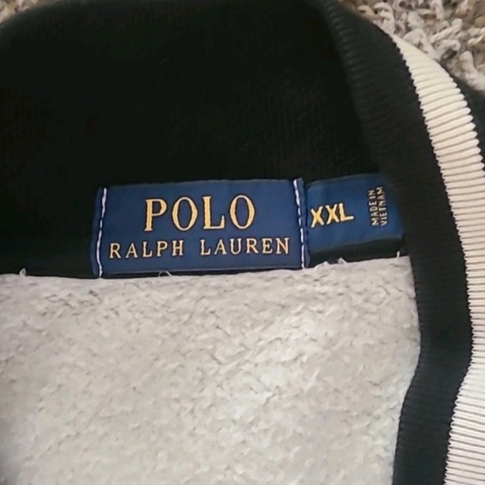 Polo by Ralph Lauren Men's Black and Gray Varsity Jacket XXL - Picture 6 of 6